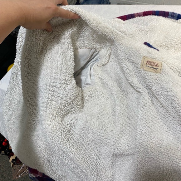 Hooded Fleece Lined Flannel Shirt Jacket Women’s Small Boston Traders Plaid EUC - Picture 9 of 10